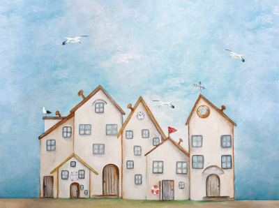 Фон на неопрене SM.TEXTURE 1,5*2м. Домики