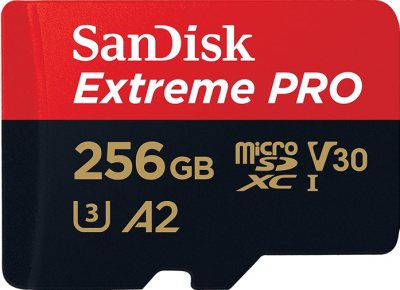 Карта памяти SanDisk (microSDXC) EXTREME PRO UHS-I (SDадаптер) 256Gb 200mb/s