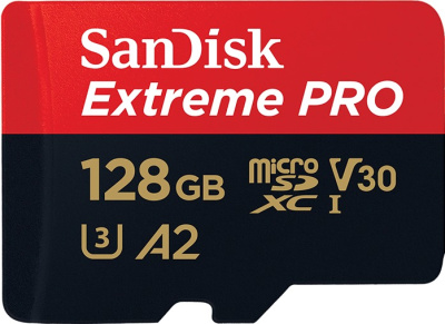 Карта памяти SanDisk (microSDXC) EXTREME PRO UHS-I (SDадаптер) 128Gb 200mb/s