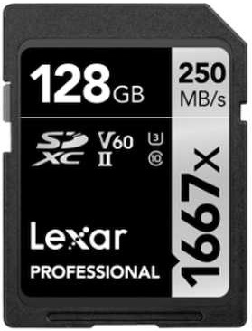 Память Lexar Pro 1667x (SDXC) 128 Gb class 10 UHS-II 250/120 mb/s
