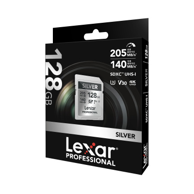 Карта памяти Lexar Pro SILVER (SDXC) 128 Gb class 10 UHS-I 205/140 mb/s