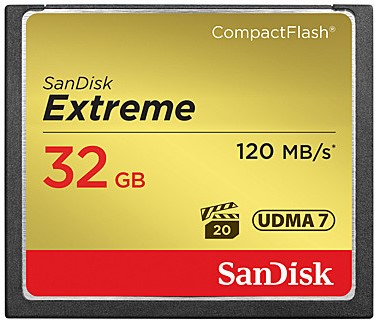 Память Compact Flash Card Sandisk 32Gb EXTREME 120Mb/s