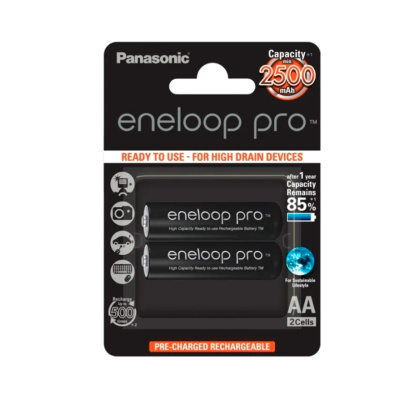 Аккумулятор Panasonic Eneloop PRO BK-3HCDE 2500 mAh, 2шт , AA