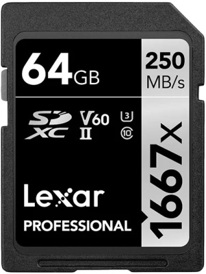 Память Lexar Pro 1667x (SDXC) 64 Gb class 10 UHS-II 250/120 mb/s