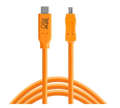 Кабель Tether Tools TetherPro USB-C to USB 2.0 Mini-B 8-Pin 4.6m Orange [CUC2615-ORG]