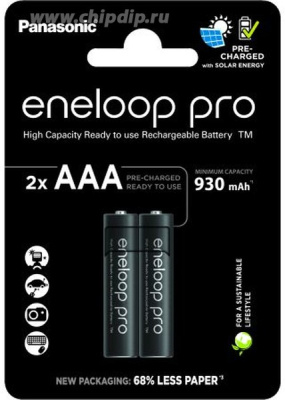 Аккумулятор Panasonic Eneloop PRO BK-4HCDE 900 mAh, 2 шт, AAA