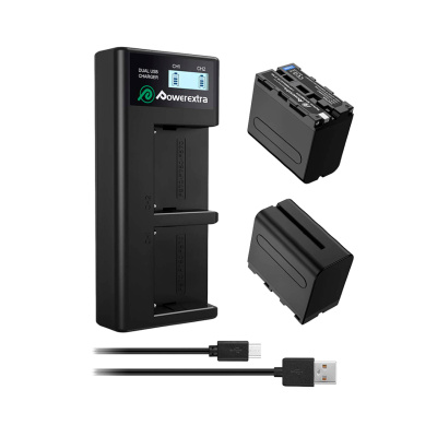 Зарядное устройство Sony NP-F960\750\550 + 2 аккумулятора NP-F970 не ориг. Powerextra