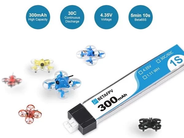 Аккумулятор BETAFPV BT2.0 300mAh 1S 30C (8шт)