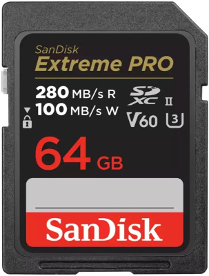 Память SanDisk EXTREME Pro UHS-II (SDXC) 64 Gb 280Mb/s