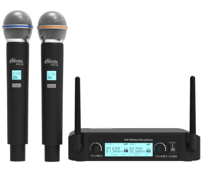 Беспроводная микрофонная система RITMIX RWM-222 black