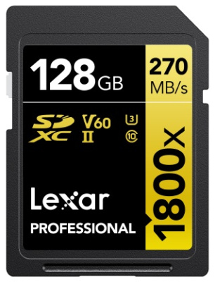 Карта памяти Lexar Pro 1800x (SDXC) 128 Gb class 10 UHS-II 280/210 mb/s