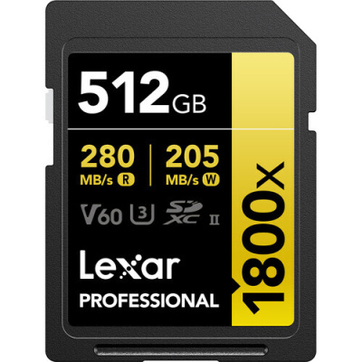 Карта памяти Lexar Pro 1800x (SDXC) 512 Gb class 10 UHS-II 280/205 mb/s