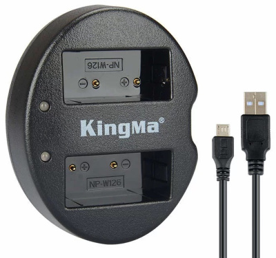 Зарядное устройство Fujifilm NP-W126/126S на 2 аккумулятора не ориг. KingMa BM015