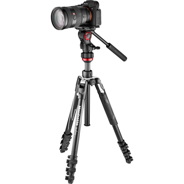 Штатив Manfrotto MVKBFRL-LIVE Befree Live Lever с видеоголовой, алюм, черный
