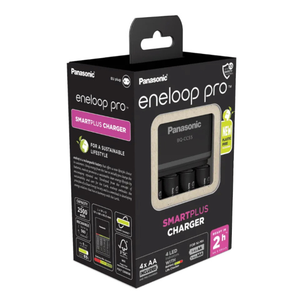 Зарядное устройство Panasonic Smart Plus (K-KJ55HCD40E) + 4шт АА 2500 mAh