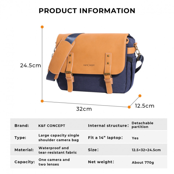 Фотосумка KF Concept Messenger Beta 12L KF13.062V1