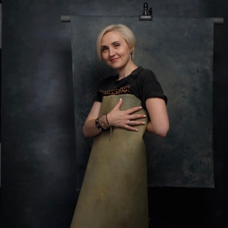 Фон на холсте, ручной работы SM.TEXTURE 2*2,2м. Blue Dream