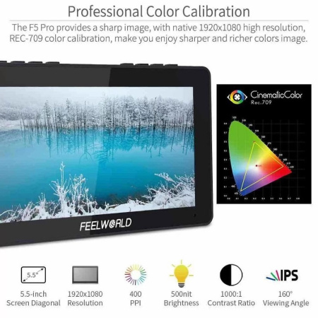 Монитор Feelworld F5 Pro V4 6" 4K HDMI 3DLut