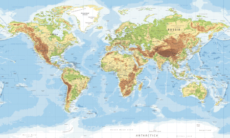 Фон на неопрене SM.TEXTURE 1,5*2,5м. Карта мира