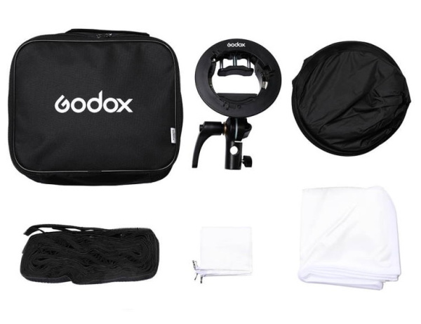 Софтбокс для вспышки Godox S2-type (60х60см) быстроскалдной с сотовой решеткой