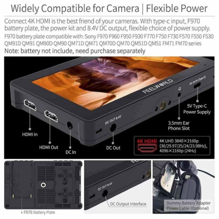 Монитор Feelworld F5 Pro V4 6" 4K HDMI 3DLut