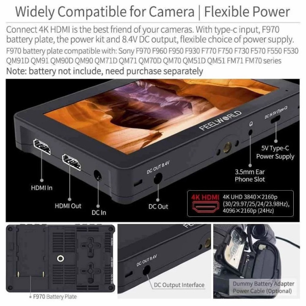 Монитор Feelworld F5 Pro V4 6" 4K HDMI 3DLut