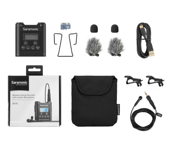 Цифровой аудио рекордер SARAMONIC SR-R1 с петличным микрофоном