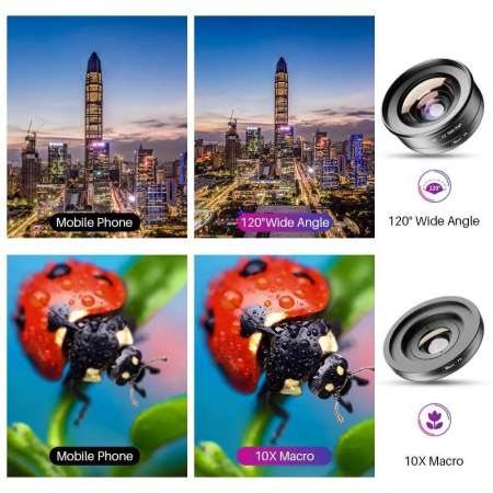 Комплект объективов Apexel Telephoto & Macro для смартфона APL-TM6