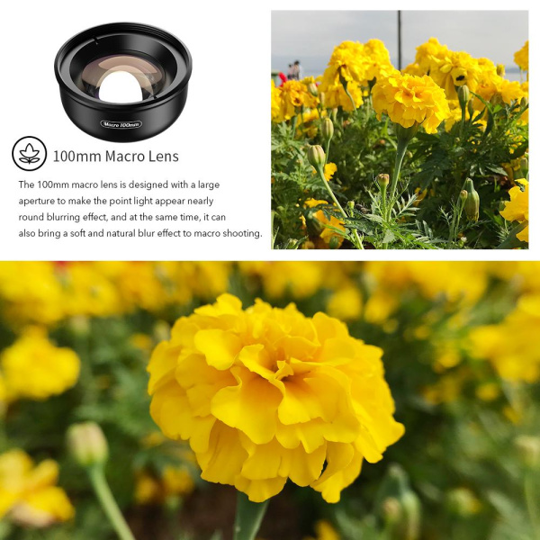Объектив Apexel 100mm Macro для смартфона APL-HB100MM