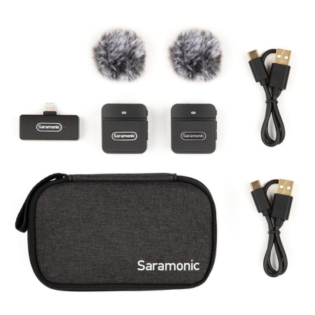 Беспроводная микрофонная система Saramonic Blink100 B4(2TX+RXDI) приемник Lightning + 2 передатчика