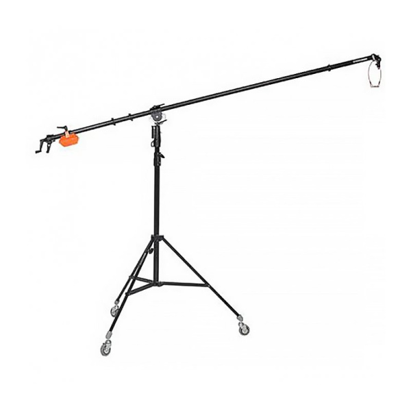 Стойка Manfrotto 025B 1 секция / 200 см / 5 кг с колесами стальная хромированная "журавль"