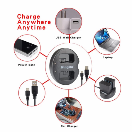 Зарядное устройство Fujifilm NP-W235 на 2 аккумулятора не ориг. KingMa PD3.0 FAST