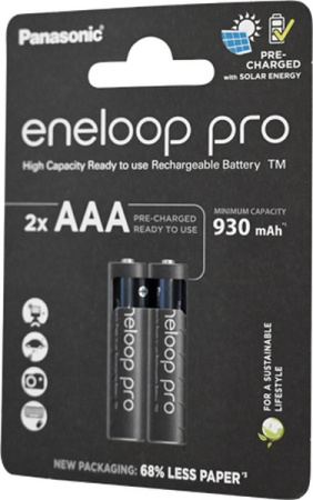 Аккумулятор Panasonic Eneloop PRO BK-4HCDE 900 mAh, 2 шт, AAA