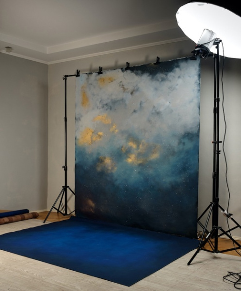 Фон на холсте, ручной работы SM.TEXTURE 2*2,2м. Golden Space