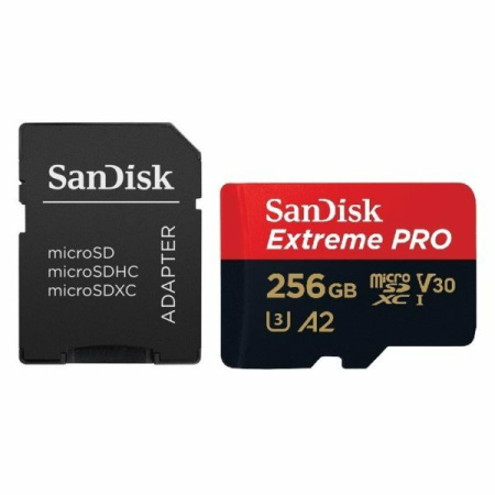 Память SanDisk (microSDXC) EXTREME PRO UHS-I (SDадаптер) 256Gb 200mb/s