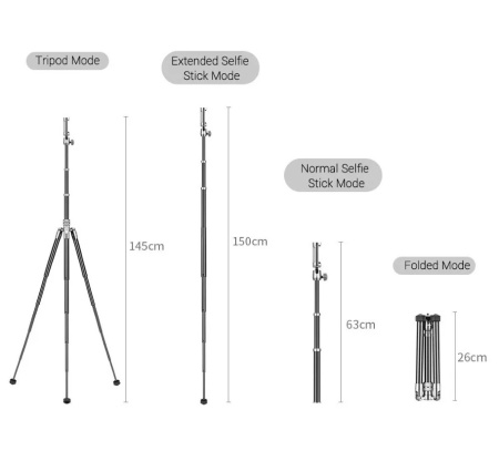 Штатив Ulanzi SK-04 Selfie Stick Tripod с головой