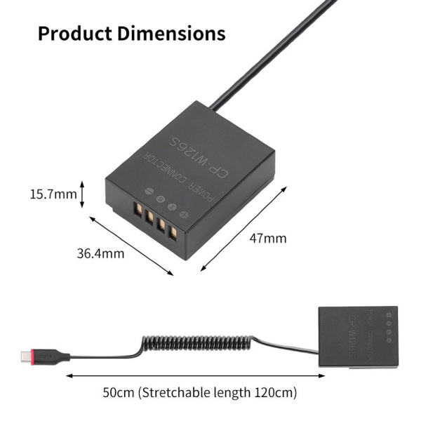 Адаптер питания Kingma NP-W126S Type-C (каплер)