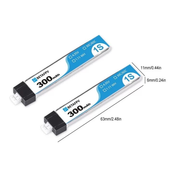 Аккумулятор BETAFPV BT2.0 300mAh 1S 30C (8шт)