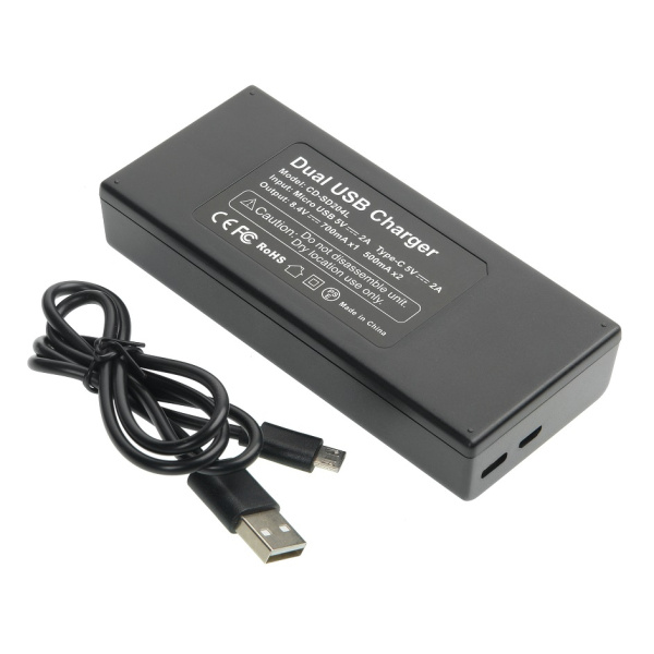 Зарядное устройство Sony NP-F960\750\550 на 2 аккумулятора DualCharger LCD GreenBean