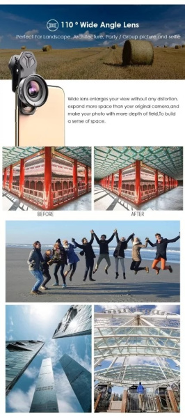 Комплект объективов Apexel 5-in-1 APL-HB5 для смартфона