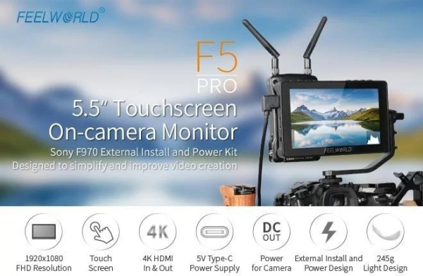 Монитор Feelworld F5 Pro V4 6" 4K HDMI 3DLut