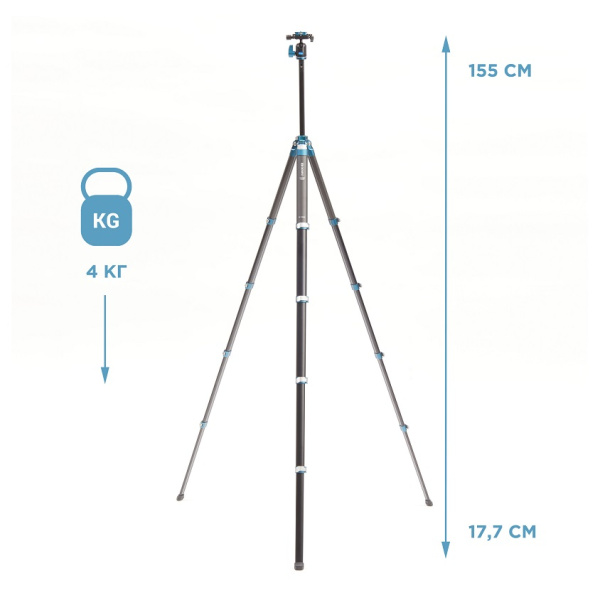 Штатив Benro TCBH15N00P Cyanbird карбон/алюминий c шаровой головой