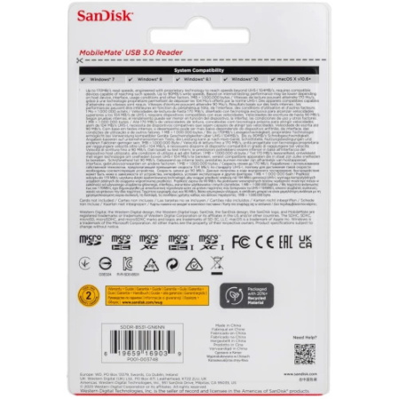 Считыватель SanDisk MobileMate microSD, USB 3.0 SDDR-B531-GN6NN