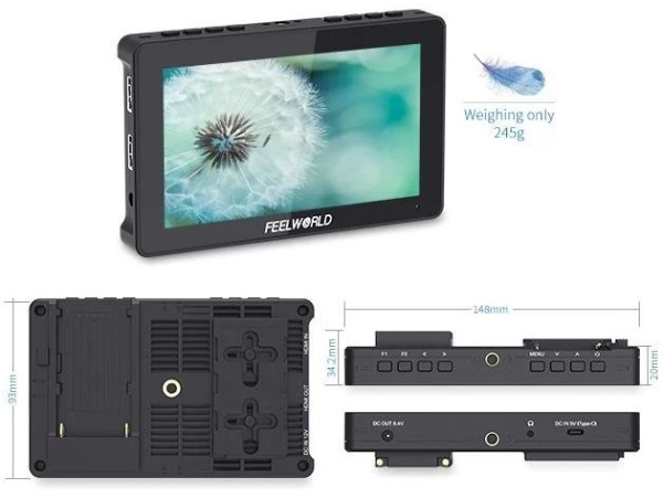 Монитор Feelworld F5 Pro V4 6" 4K HDMI 3DLut