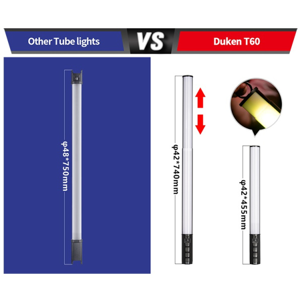 Осветитель светодиодный Sirui Duken T60 Telescopic RGB жезл