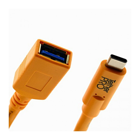 Кабель Tether Tools TetherPro USB-C to USB-A Female 4.6m Orange [CUCA415-ORG]