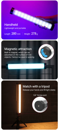Осветитель светодиодный Ulanzi Folisobo AY6C RGB жезл