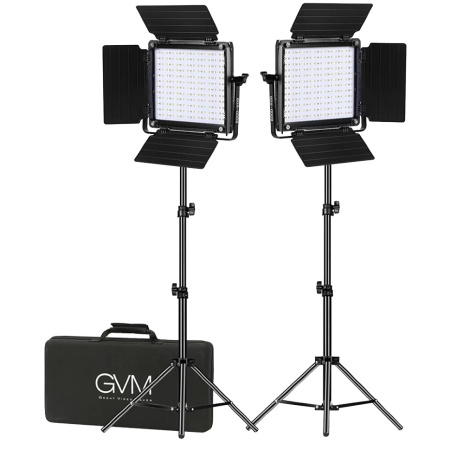 Комплект осветителей светодиодных GVM 800D-RGB (2 источника + софтбоксы)