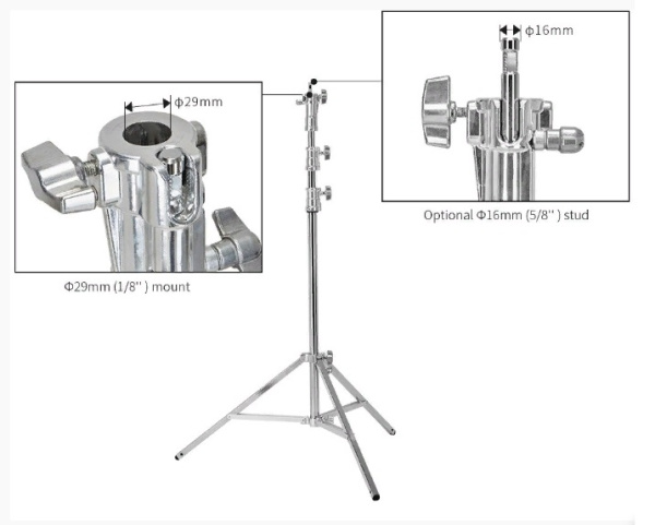 Стойка с низкой базой на колёсах JF-238A 1310-2380mm нагр. 15kg