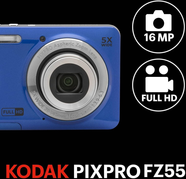 Компактный фотоаппарат Kodak PIXPRO FZ55 (голубой)